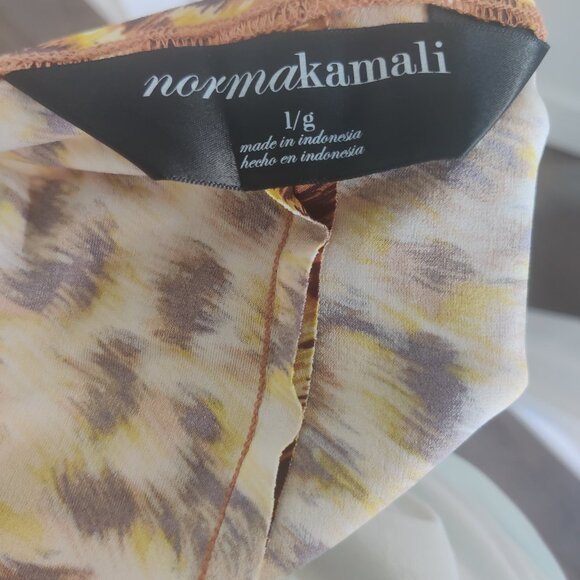 NORMA KAMALI Leopard Stretch Jersey Pencil Skirt Size Large - Picture 5 of 5